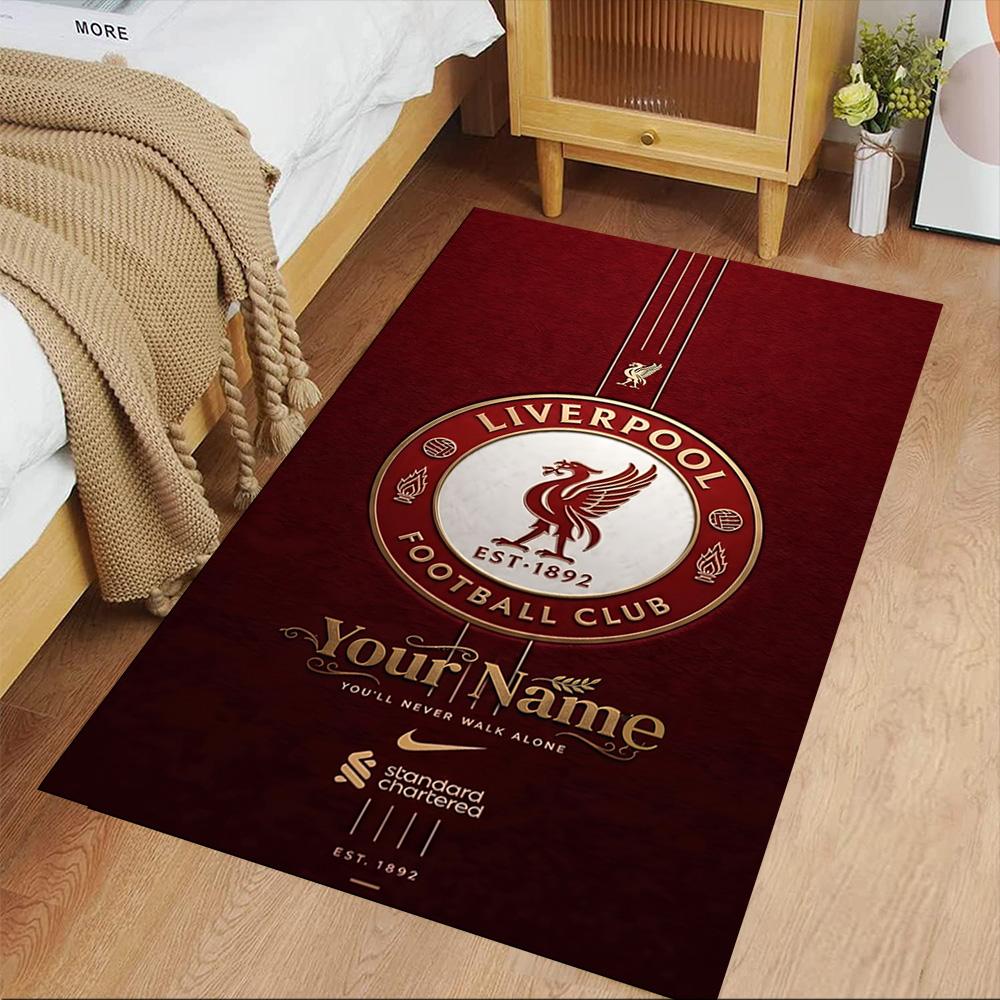 Liverpool Customize Text Floor Mat Perfect for Study Room Dining Room Decorate Room Foyer Anti-slip Rug Decorate Offices Gift for Festivals