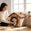 Pet House Cat Nest With Removable Cushion For Indoor Outdoor Use