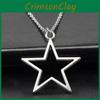 Silver 36x33mm Trendy Hollow Star Pendant Necklace In Alluring Alloy For Unisex Style
