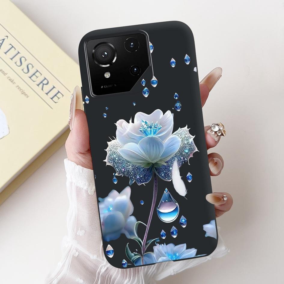 For Asus Rog Phone 9 Pro 5G Case Popular Flower Cartoon Soft Black Silicone Shockproof Cover For Asus Rog Phone 9 FE Phone9 Capa