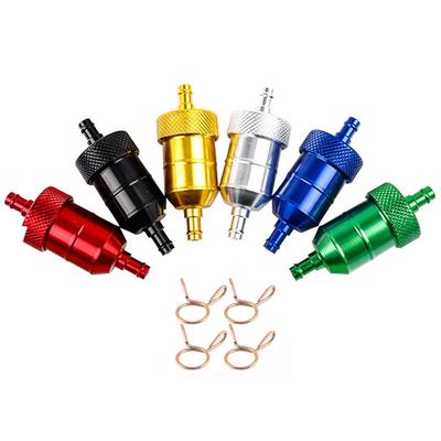 Aluminum Alloy Motorcycle Gasoline Cleaner Filter Oil and Gas Fuel Filter Reusable Cleanable Fuel Filter for Motocross ATV Quad