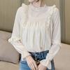 Blusa da Donna Navava con Volant e Arricciature Manica Lunga Nb2415