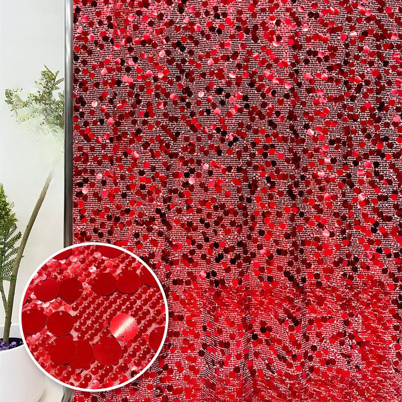 5+18mm Sequin Mesh Lace Fabric for Sewing High Quality Wedding Party Dress Clothing Patchwork DIY Apparel Sewing Supplies