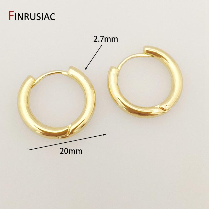 3 Styles Fashion Rhodium/Gold Plated Simple Hoop Earrings for Women Circle Piercing Round Ring Earrings Wholesale