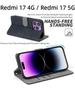 For Redmi 17 4G / Redmi 17 5G Flip Case RFID tection Dual-Layer Card Slot Soft Silicone External Leather Stand Holder Flip Cover