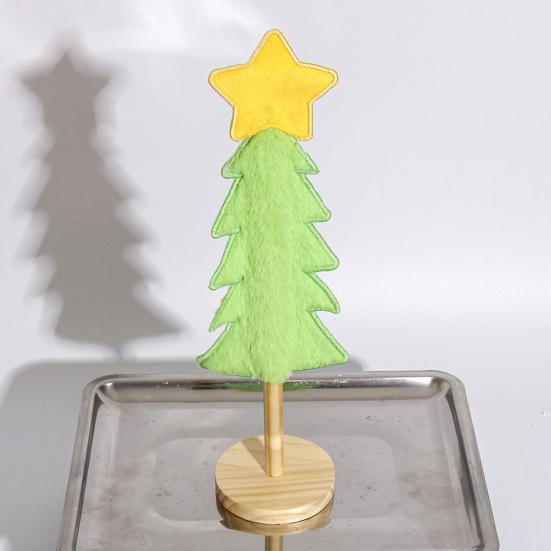 25/32CM Mini Christmas Tree Ornament Fake Rabbit Fur Felt Xmas Tree Table Sign Home Office Holiday Party Desktop Decoration Ornament