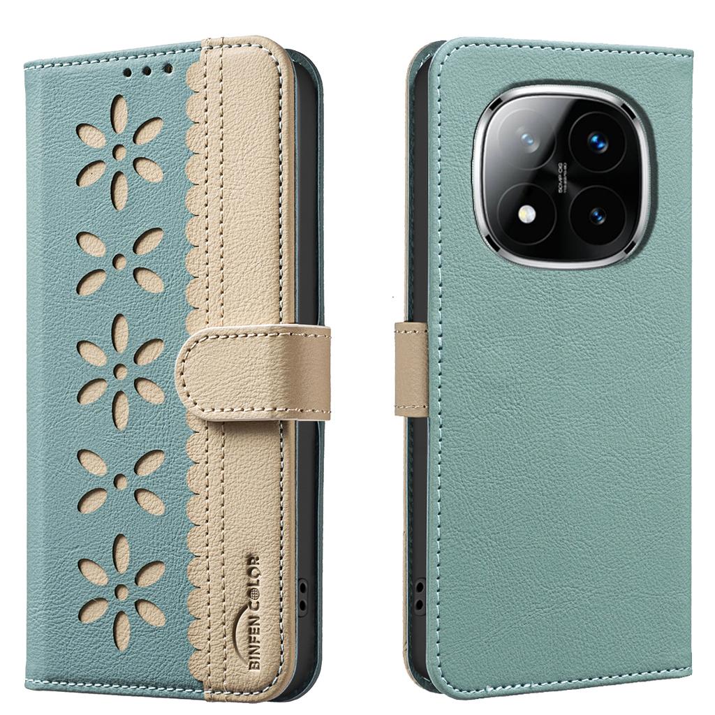 For Xiaomi Redmi Note 14 Pro+ 5G/Xiaomi Redmi Note 14 Pro 5G Leather Case BINFEN COLOR BF36 Floral Pattern Phone Cover RFID Blocking Wallet Stand