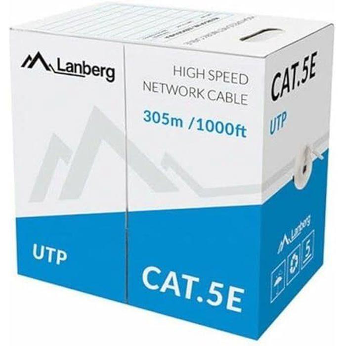 Síťový kabel - LANBERG - Cat.5E UTP - 305M - Oranžový - Plný CCA