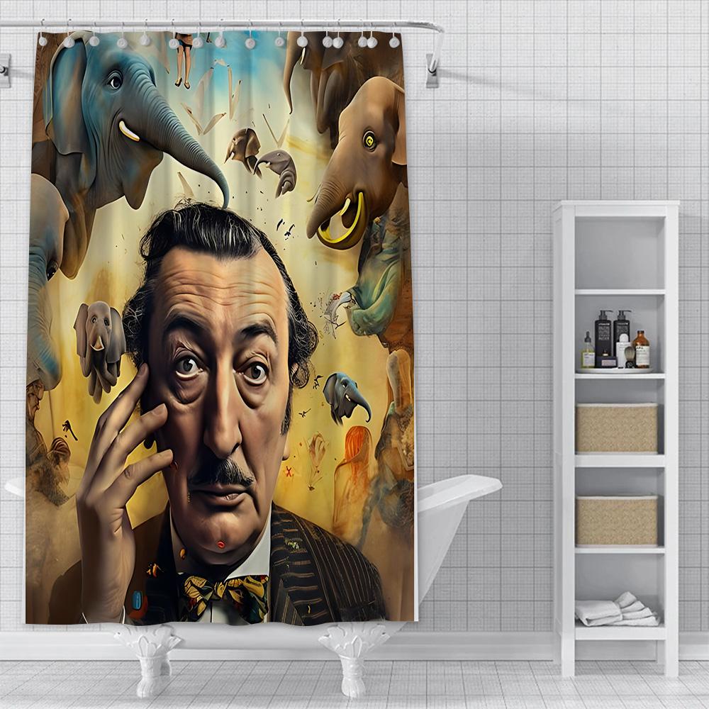 Salvador Dali Contemporary Pop Realism Painting Shower Curtain Waterproof Polyester Fabric Bath Curtains Bathroom Decor Curtain