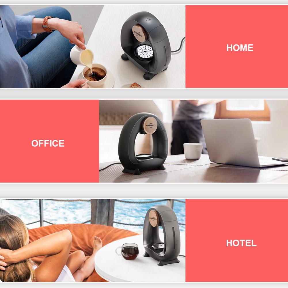 Cornesty Półautomatyczny ekspres do kawy do domu 240 ml 85 stopni Stała temperatura 1400 W Cichy