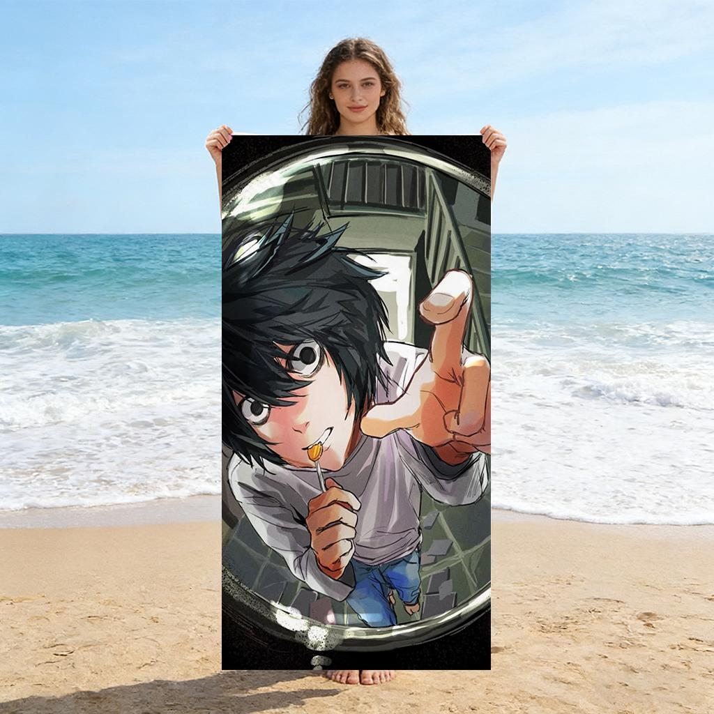 

VIKAMA Death Note Beach Towel Quick-drying Super Absorbent Suitable for Beach Vacation Pool Summer Funny Gift for Friends W30*H60(CM)