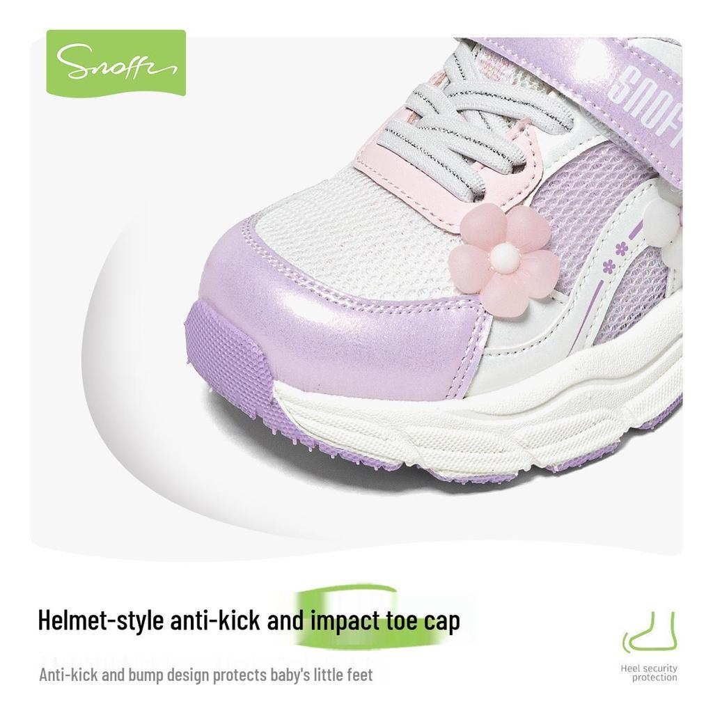 Snuffy Spring 2026 Girls' Lightweight Breathable Mesh Sports Shoes - Non-slip and Casual for Outdoors