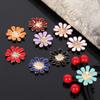 Engood 100Pcs Daisy Rhinestone Vintage Sewing Trim & Embellishments Craft Buttons Hair Buckles Wedding Button DIY Accessories