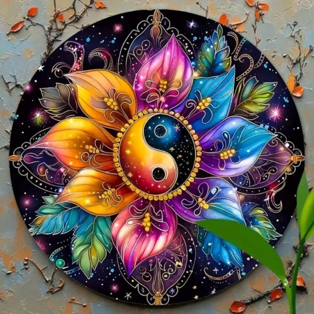 Metal Yin Yang Mandala Sign Outdoor Indoor Wall Art Decor
