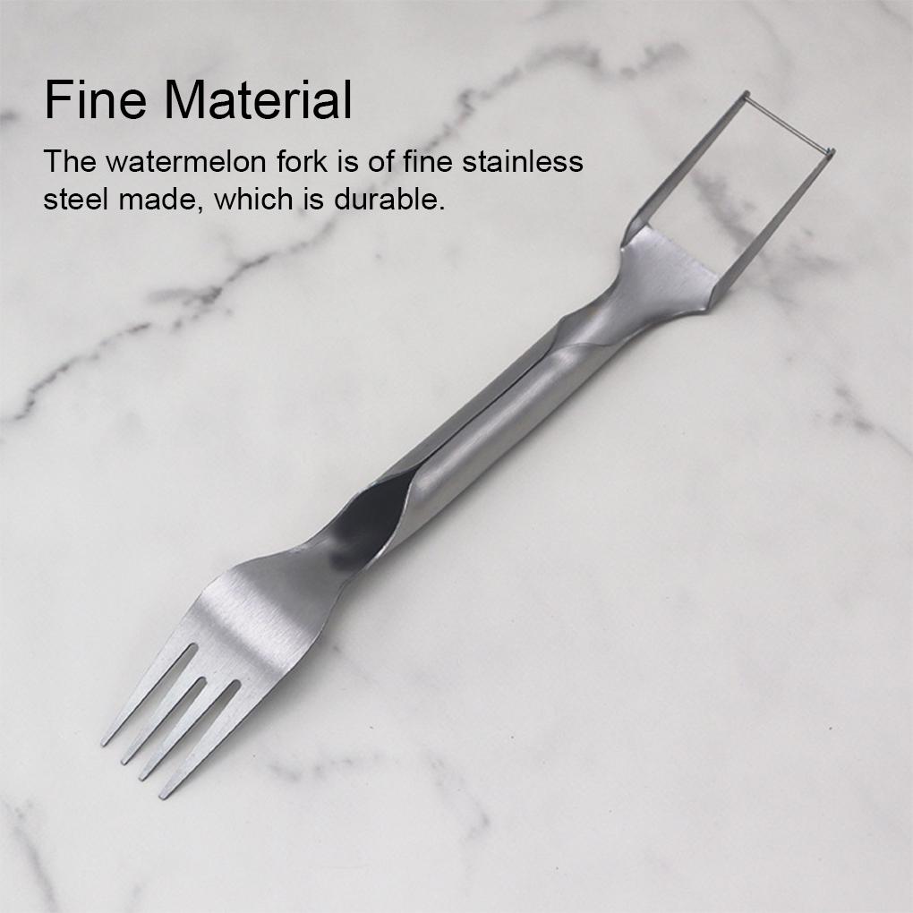 Stainless Steel Watermelon Slicer 2 In 1 Smooth Handheld Replacement Reusable Washable Household Kitchen Fork Tool