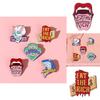 Fashionable Cartoon Shark Skull Badge Featuring Adorable Lips For Unique Accessories Decorative