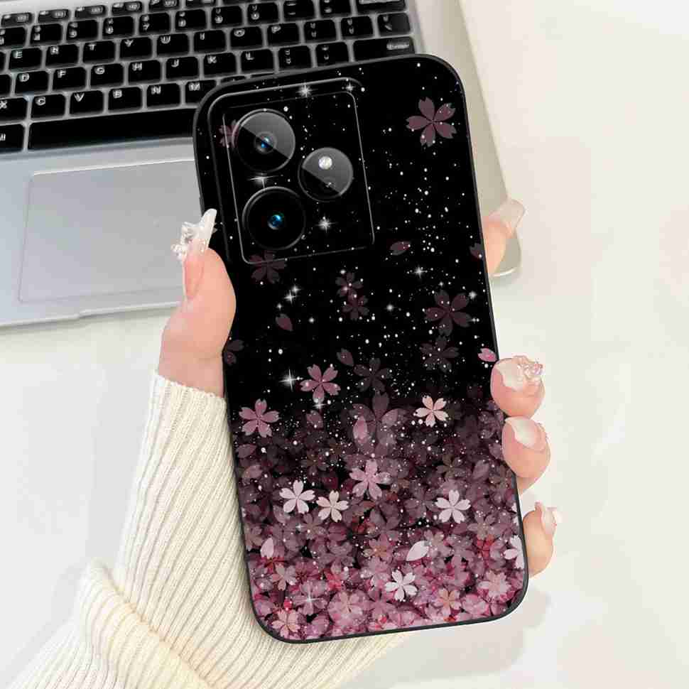 For Realme GT 7 5G 6.78" Case RMX5061 Cartoon Panda New Flower Collection Soft Silicon Cover For Oppo Realme GT7 5G Phone Shell