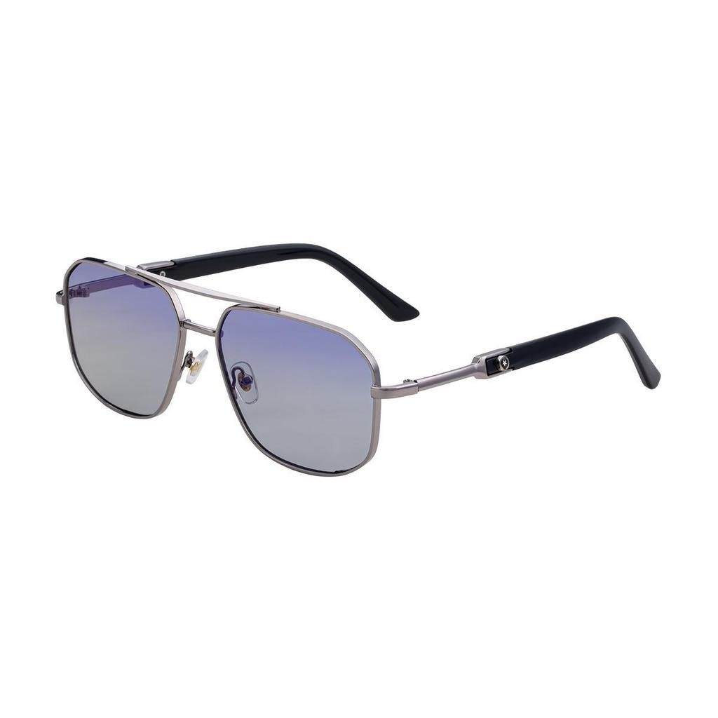 2025 Men's Retro Square Sunglasses with Metal Frame and Double Bridge