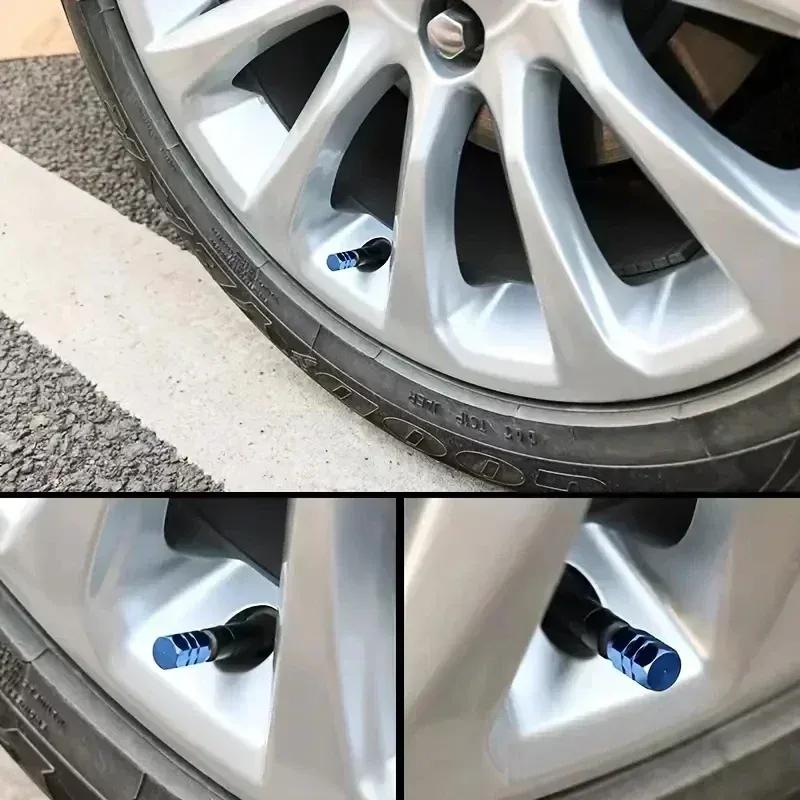 4PCS Car Tire Stem Valve Caps Aluminum Alloy Car Wheel Tire Valve Rim Stem Covers Airdust Waterproof For Automobiles Motorcycle