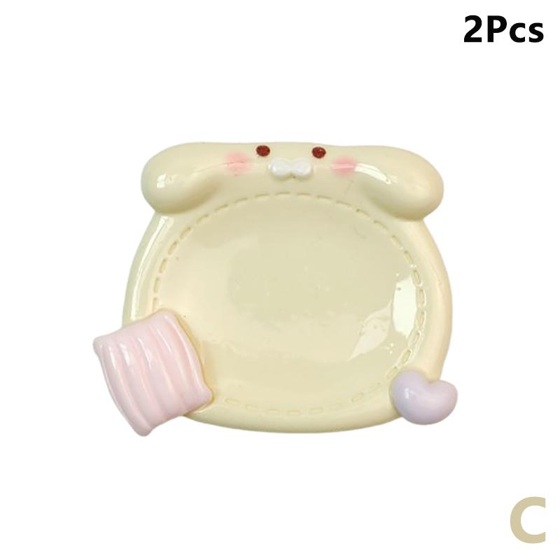 2Pcs Cute Resin Paint Palette Nail Art Palette Nail Art Display Stand Mini Portable Tone Nail Tools Art Supplies Decorative