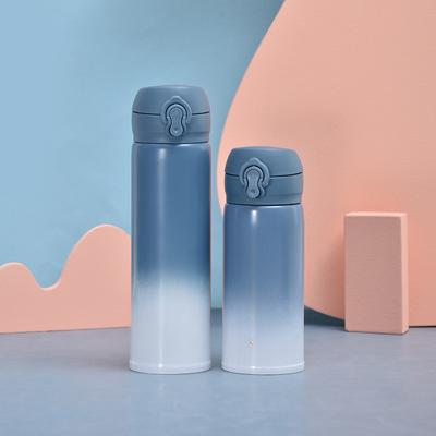 Gradient 304 Stainless Steel Thermos Cup Outdoor Portable Lock Bouncing Cup for Men and Women Couples with Gift Cups.