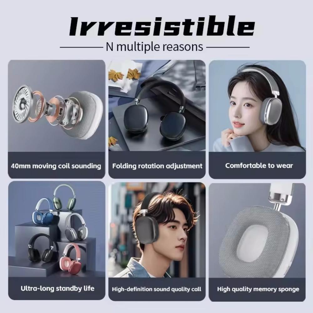 Wireless Bluetooth 5.3 Headset Outdoor Sports Gaming Wireless Headphones with Mic Noise Cancelling Earbuds Bluetooth Earphones