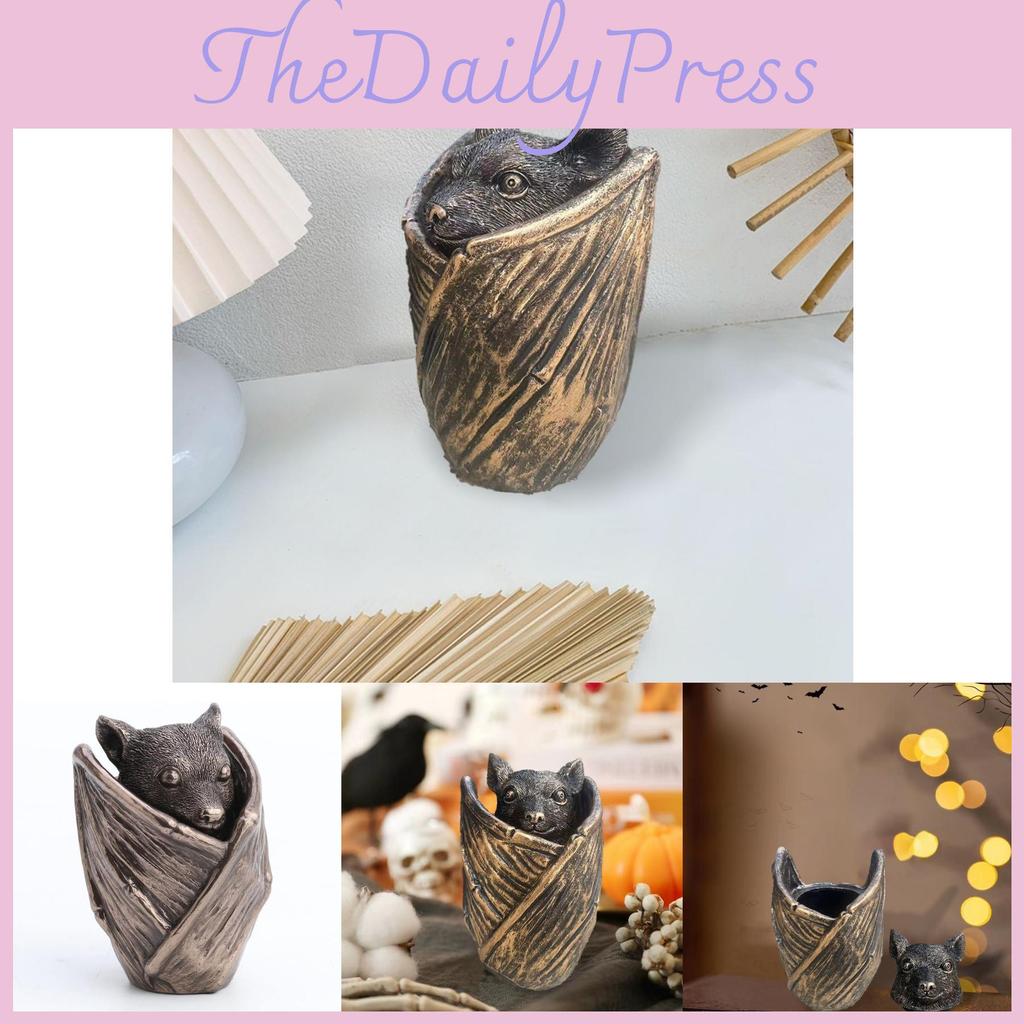 Gothic Resin Bat Jewelry Box Halloween Gift Jewelry Storage Organizer