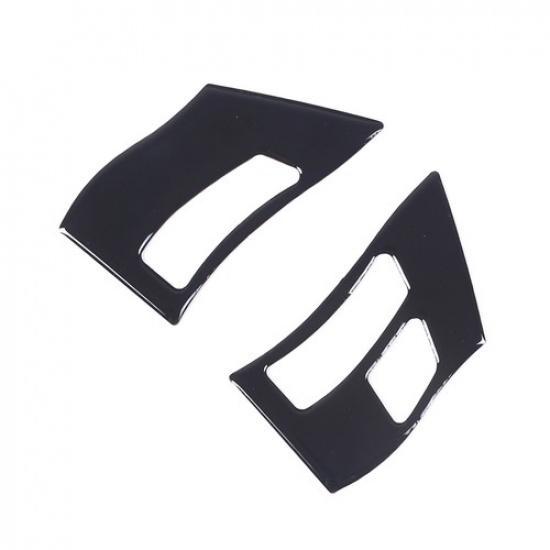 Glossy Piano Black Steering Wheel Button Trim Sticker For Corvette C6 2005-2013