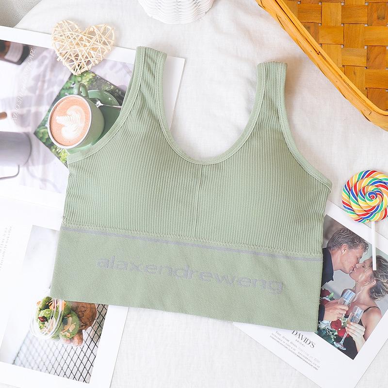 

U-образный красивый топ-труба с запахом сзади, бесшовный спортивный жилет, нижнее белье без швов, M-2XL XL/2XL светло-зеленый