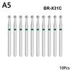 10Pcs/Box Dental Diamond Burs High Speed Handpiece 25Mm Dentist Tool Wear Resistant Lengthening Dentistry Fillings Palatal