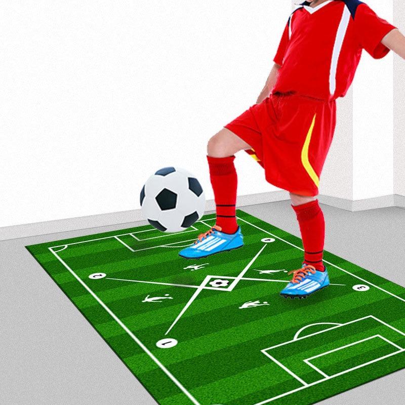 Football Footstep Training Print Anti Slip Floor Mat for Home Use Living Rooms Non-slip Decoration Daily Home Antifouling Carpet