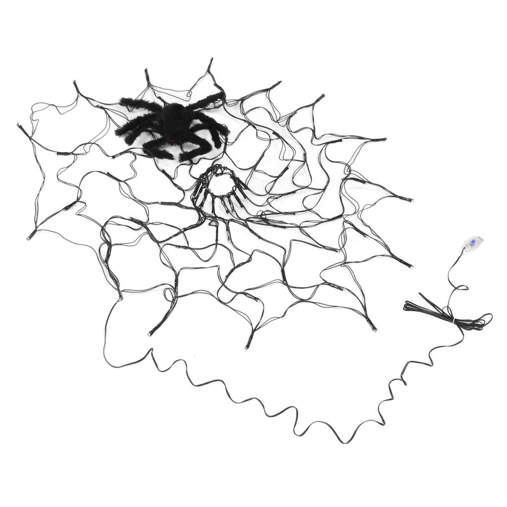 Halloween Spinnennetz Lichter 8 Beleuchtungsmodi LED Warmes Licht Halloween Dekorationen für Garten Hecken