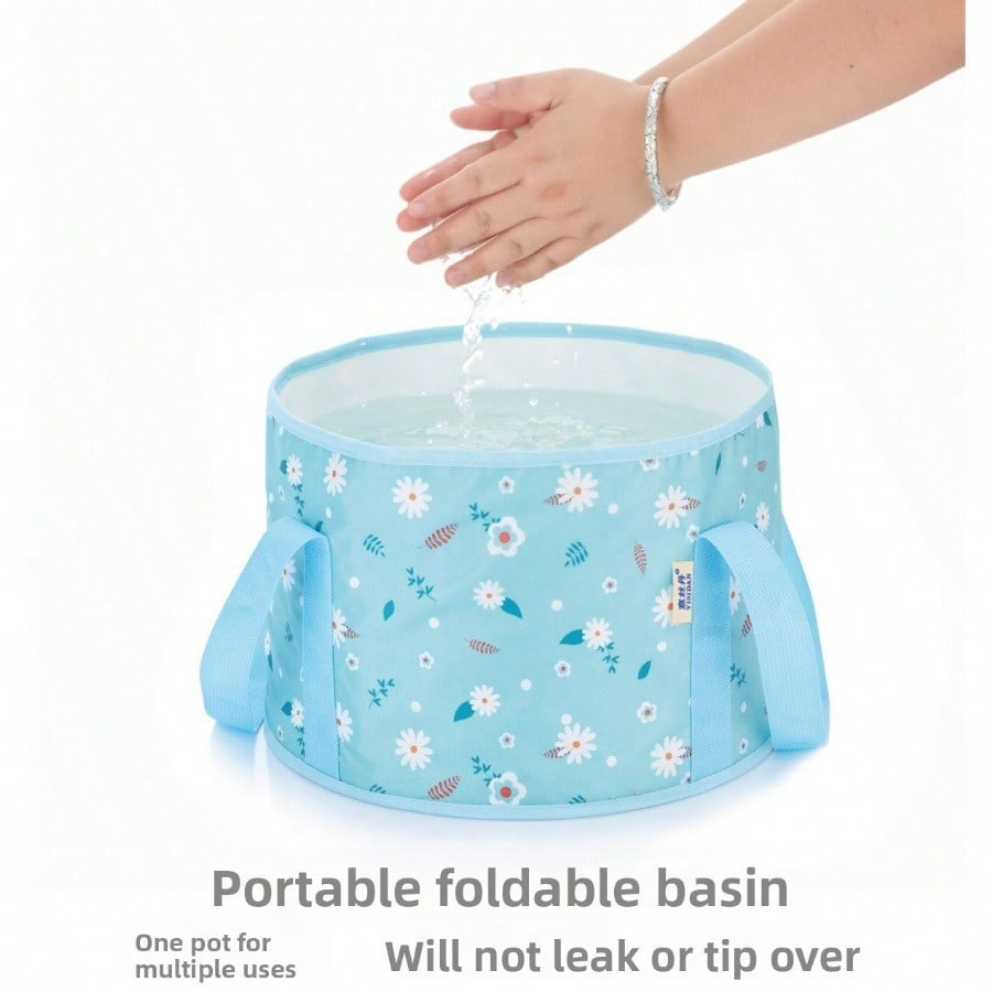 Foldable Basin Portable Travel Laundry Washbasin Foot Soaking Bag Bucket Travel Basin
