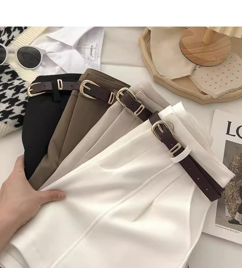 Women's High-Waist A-Line Wide-Leg Retro Shorts - Spring 2025 Korean & Hong Kong Style
