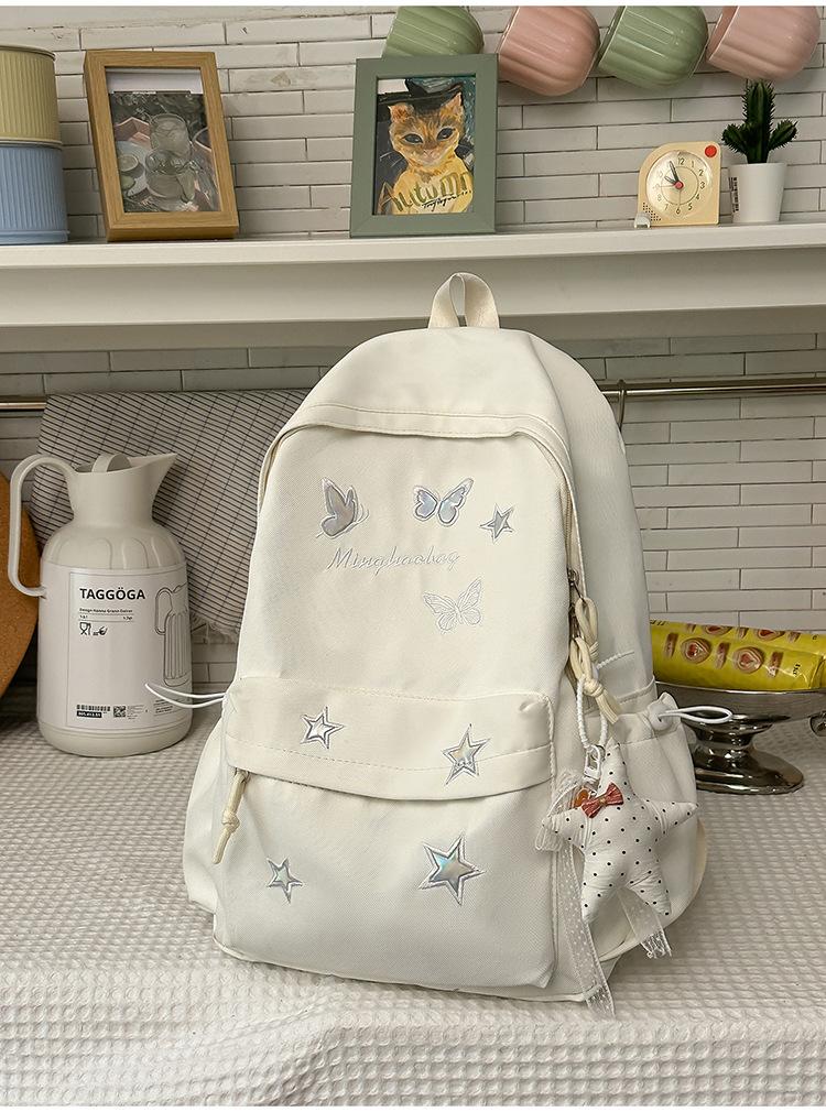 Schoolbag Cute Star School Bag College Student Niche Girl Backpack ins Versatile School Bag Large Capacity Junior High School Backpack