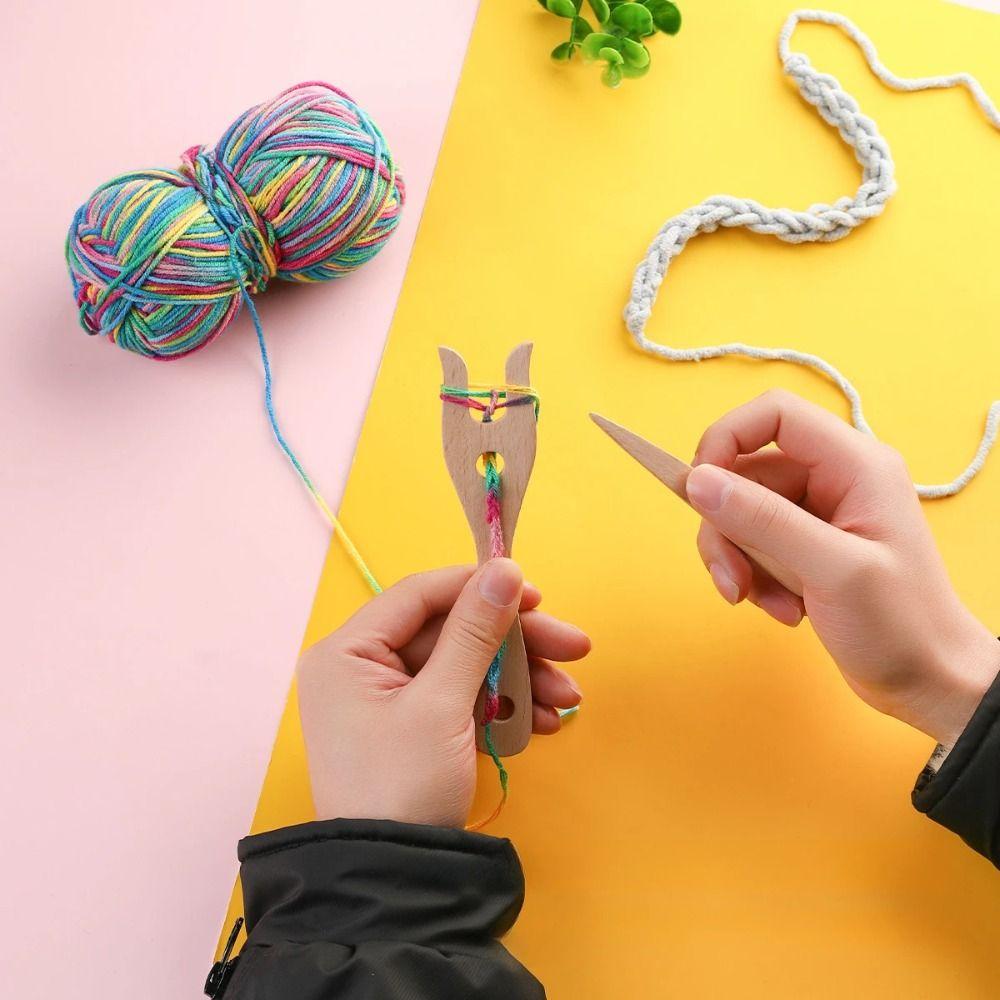 Wool Knitting Wooden Knitting Fork Weaving Tool Braided Fork Handicrafts Fork Knitter  Beginner