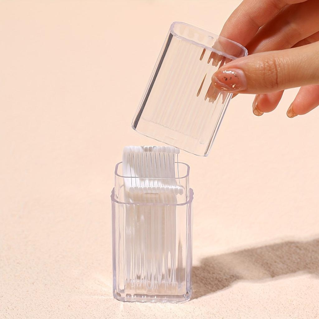 1 Stück Transparente Mini-Wattestäbchenbox, Pflasterbox, Kompakte und praktische multifunktionale Aufbewahrungsbox, Reise-Zahnseidebox
