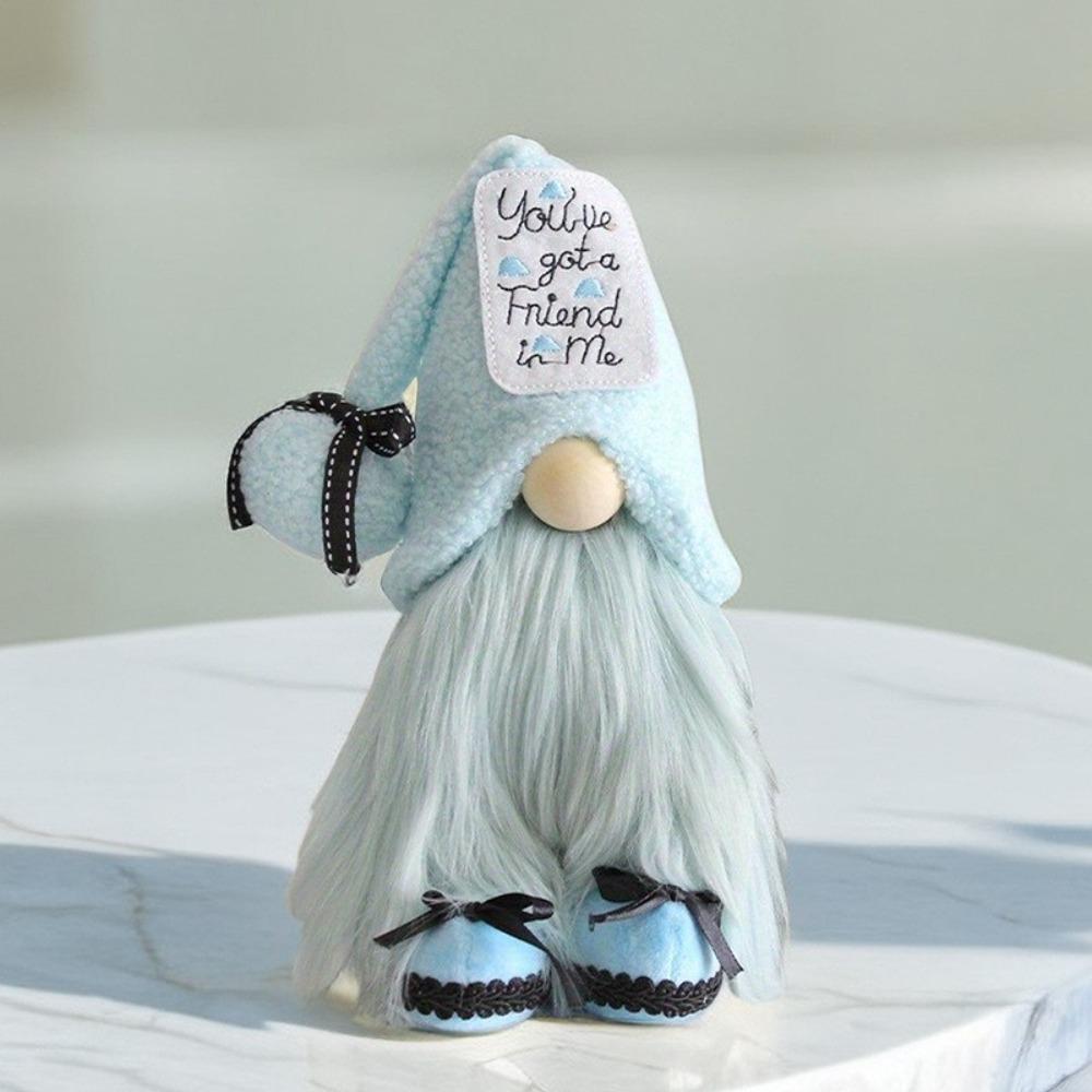 

Cartoon Christmas Blue Faceless Doll Exquisite Faceless Dwarf Ornament Xmas Decor синий