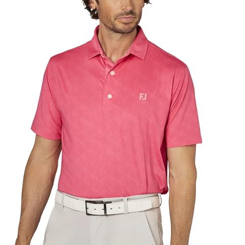 

FootJoy Men s Spray Mist Print Short Sleeve Golf Shirt, Pink Lemonade, Size 2XL (FJ-S25-S22, 34547-XXL)