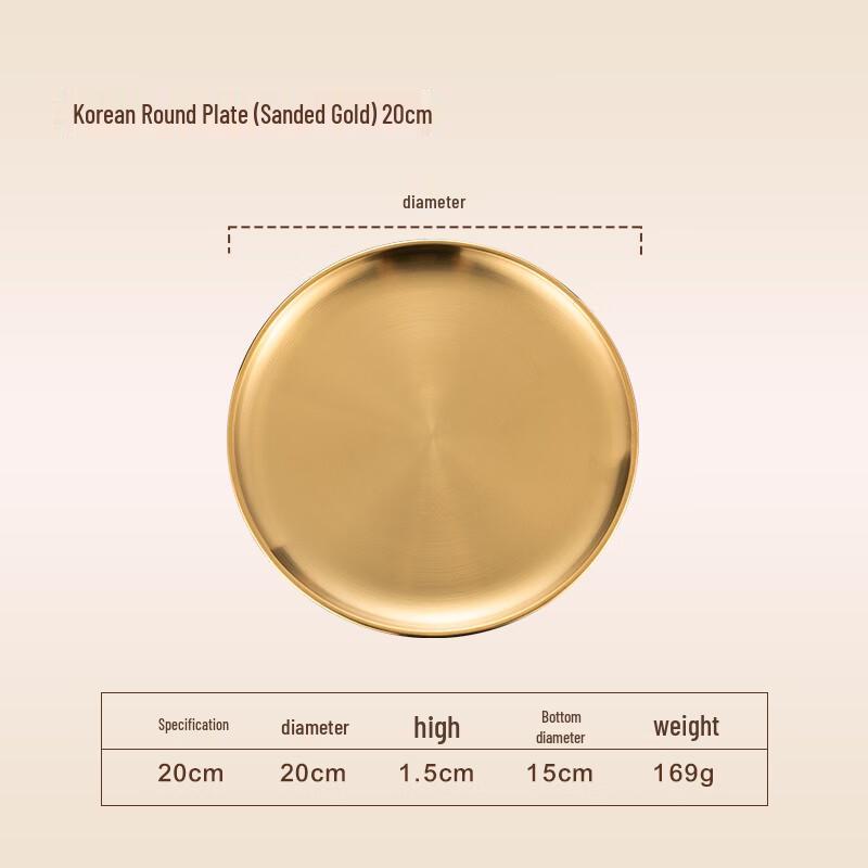 Lygil Korean Style 304 Stainless Steel Round Serving Tray