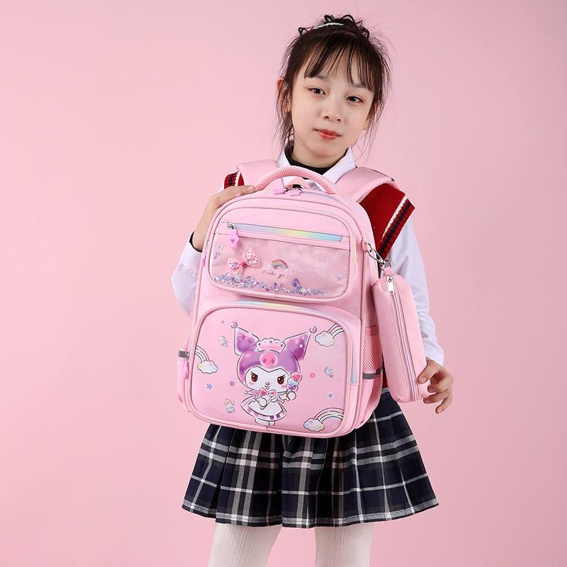 Elementary School Schoolbag Women's New Fresh Cartoon Cute Girl Backpack Lightweight Nylon Large-capacity Girls Schoolbag