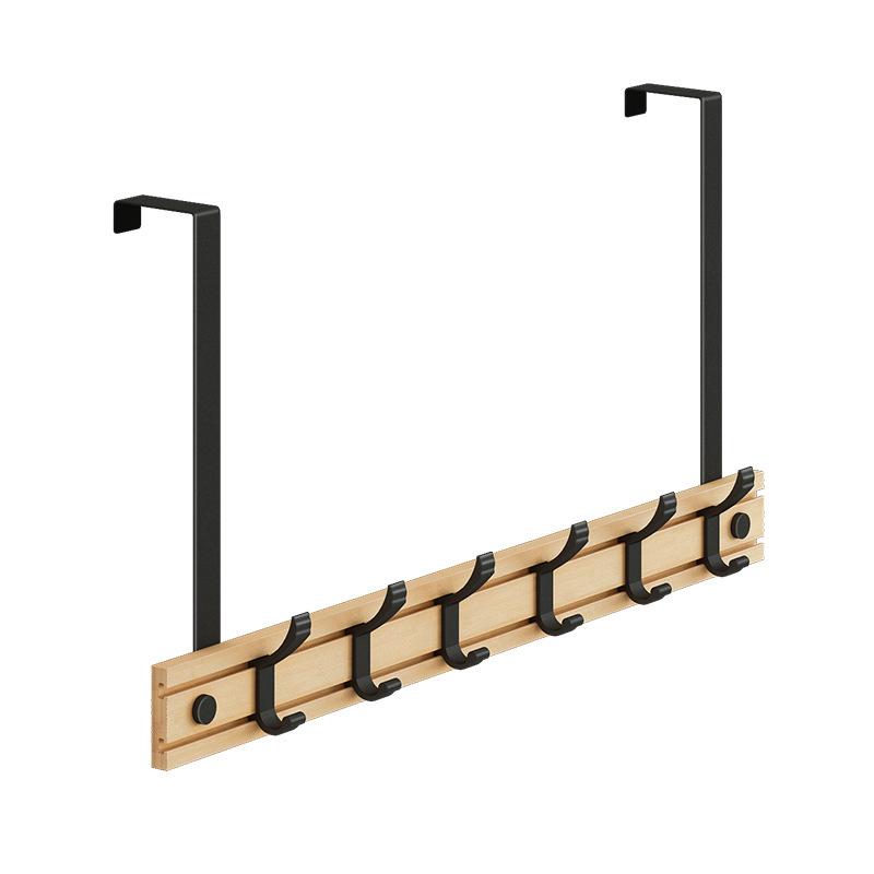 Bamboo & Wood Over-the-Door Hook Wall-Mounted No-Punch Coat Rack - Creative Entryway & Bedroom Storage