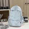 Schoolbag retro Korean version ins niche schoolbag for female middle school students large capacity simple solid color backpack junior high school
