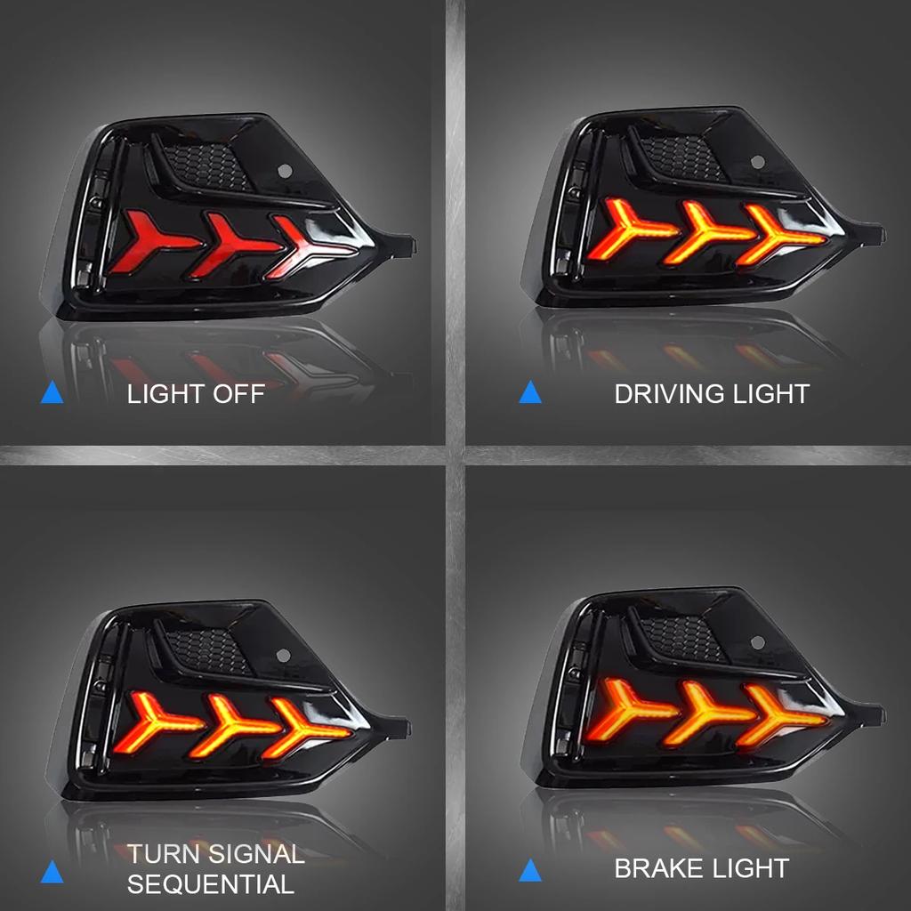 TYPY Car Tail Light Rear Modified Fang Rear Lights Running Fog Hatch-back LED Taillamp for honda civic 2016 --2021