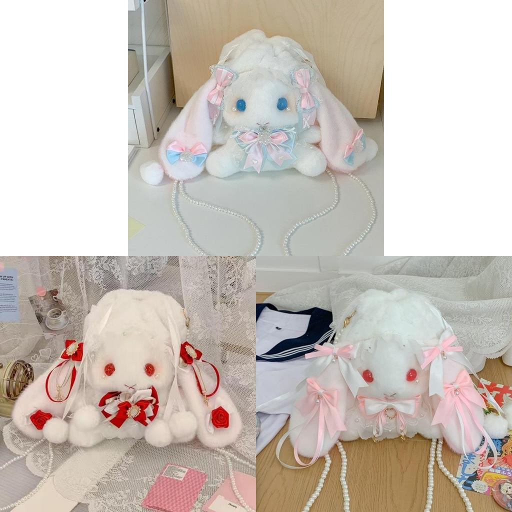 Lolita Plush Bunny Bag With Bow For Daily Use And Collectors Style