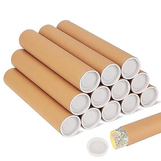 2 Pcs Mailing Tubes Paper Tubes Shipping Cardboard Blueprints Artwork Poster Kraft Extra Heavy-Duty Thickness Posters Rod Storing Protecting