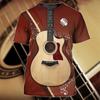 Vintage Guitar 3D Print Mens Funny Designer Clothes Summer Fashion T-shirt Kids Round Neck Short Sleeve Tees Tops