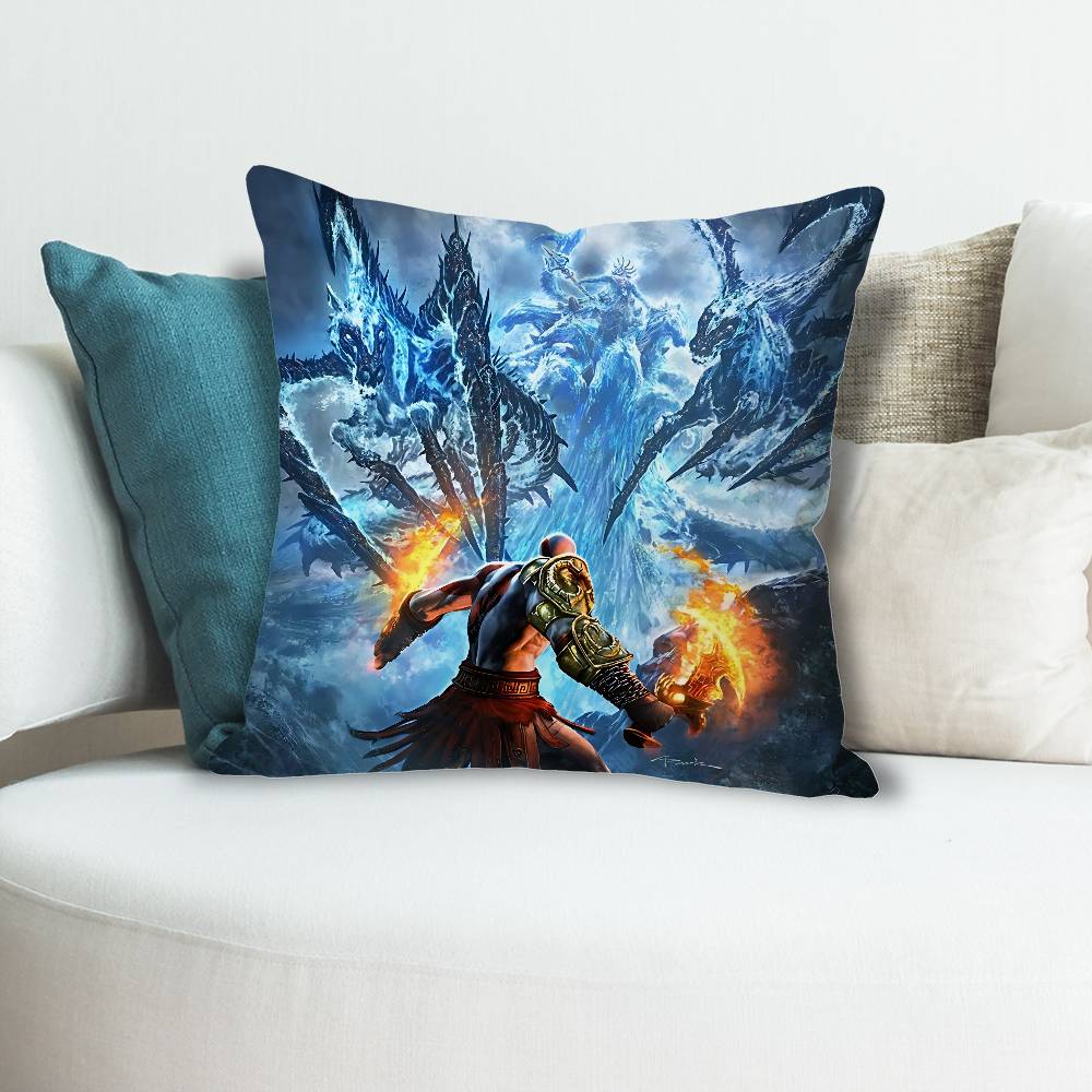 Game GGod of WWar Anime Celebrity Merchandise AllMatch Printed Pillow Case Sofa Car Office Room Decoration Protector