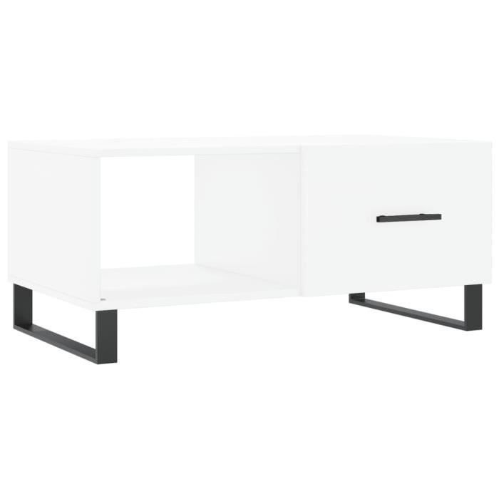 VidaXL Table basse blanc 90x50x40 cm bois d'ingénierie 829236