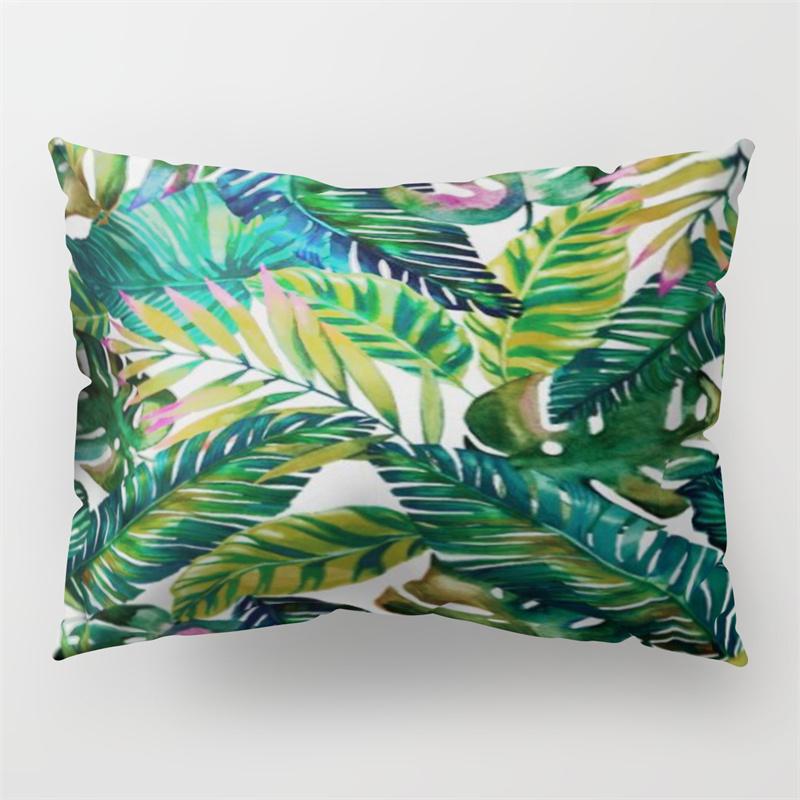 30x50cm Tropical Plant Polyester Pillow Cases Sofa Chair Living Room Home Decoration Green Leaves Plant Sunflower Pillowcase